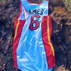 Lebron James Miami Heat Adidas NBA Jersey White size 52